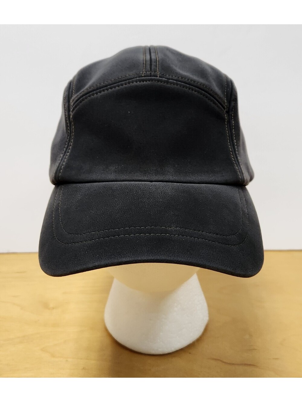 REI Co-op 5-Panel Camper Hat Suede Leather Jet Cap Trail Hiking Hat Black Gray